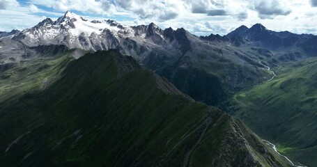 Poster - Aerial footage of beautiful high altitude forest mountain landscape