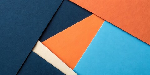 Aufkleber - Abstract Geometric Composition of Intersecting Colored Paper Sheets