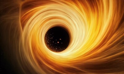 Wall Mural - A vibrant depiction of a swirling cosmic phenomenon, resembling a black hole or nebula.