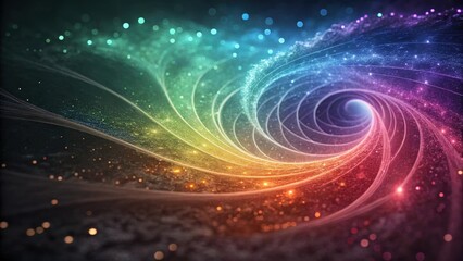 Poster - Abstract Cosmic Swirl of Light and Color, A Tapestry of Stars and Nebulae, Intertwined and Shimmering in the Vast Expanse of Space