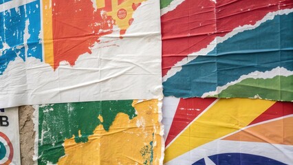 Poster - A patchwork of faded, torn, and layered posters reveals a vibrant history of urban messaging.