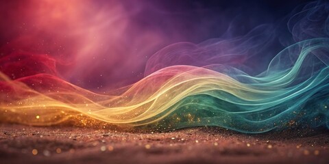 Poster - Abstract Swirling Colors with Glimmering Dust on a Dark Background