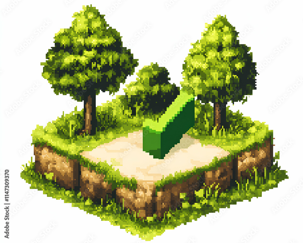 Approved Green Land Pixel Art, Nature, Checkmark, Sustainable ...