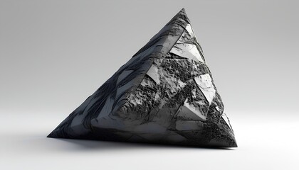 Poster - Exploration of modern art abstract black pyramid sculpture contemporary gallery 3d artwork minimalist environment artistic perspective conceptual design