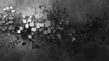 Poster - Abstract pixel of black geometric texture graphic with minimal, monochrome style design. Modern grid art present the seamless pattern textiles perfect for creative background and wallpaper. AIG53.