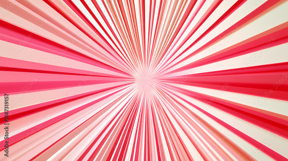 Abstract red and white striped sunburst pattern illustration for ...