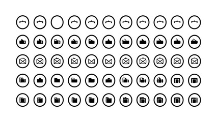 Wall Mural - fifty kinds of web icons set isolated on white background
