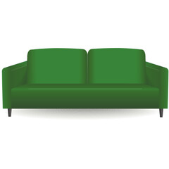 green sofa isolated on white background