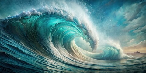 Wall Mural - Abstract rendering of a wave band textured background surface, wave, band, abstract,rendering, background, surface, texture