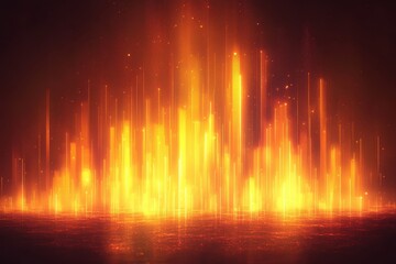 Poster - Dynamic light trails rising abstract space digital art vibrant environment aesthetic viewpoint motion concept