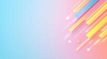 Aufkleber - Bright neon light trails create dynamic gradient backdrop, blending soft pink and blue hues. This vibrant design evokes sense of energy and modernity, perfect for various creative projects