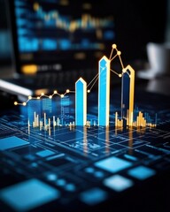 Poster - Data visualization insights business analytics digital workspace infographic modern environment aerial view simplistic concepts