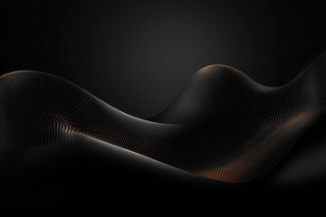 Poster - Elegant Flowing Black and Gold Particles Abstract Digital Art Background