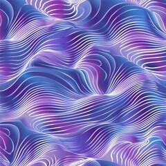 Poster - Colorful abstract waves in purple and blue tones creating a smooth flowing pattern for artistic design applications. Generative AI