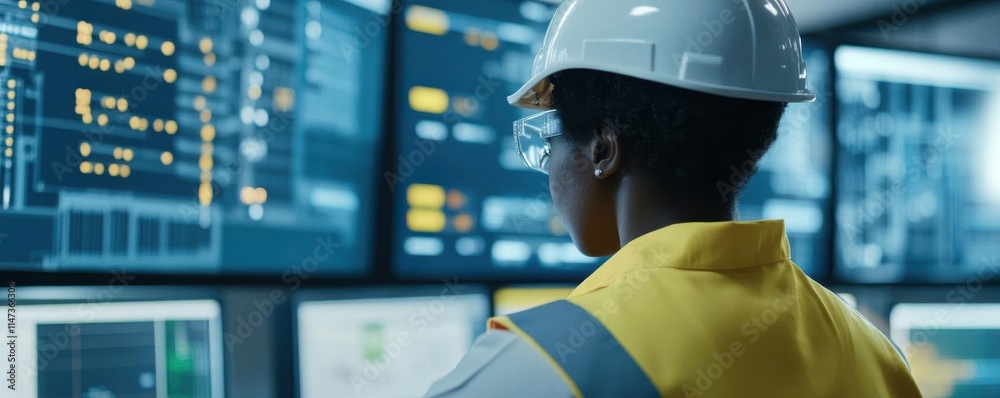 Engineers monitoring smart grids in a control center, renewable energy ...