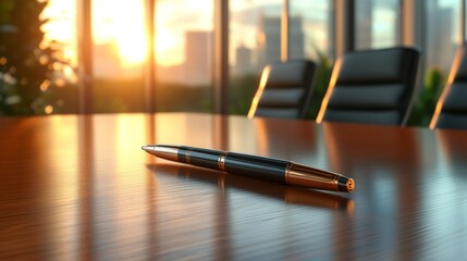 Pen with Stylus and Laser Pointer in Modern Conference Room. Generative AI