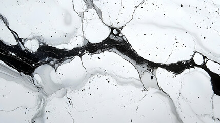 Wall Mural - Black Ink Flows Through White, Abstract Art Background Beautifully