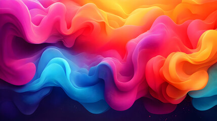 Sticker - Abstract Waves Flow with Vibrant Colors Dynamically