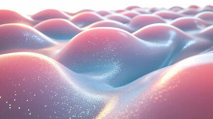 Sticker - Abstract Background Creates Smooth Waves with Soft Light and Glitter Particles