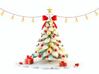 there is a christmas tree with a star on top of it.