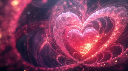 Poster - Abstract Heart Shape Design with Vibrant Colors and Patterns