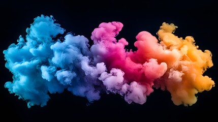 Poster - Dynamic colorful smoke patterns abstract background visual art dark environment artistic viewpoint creative concept for impact