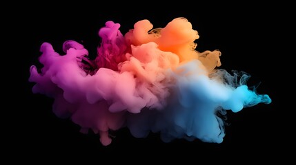 Poster - Dynamic colorful smoke explosion studio environment abstract art vibrant colors high contrast visual effects