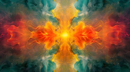 Poster - Explosive colorful abstract art digital creation vibrant swirls artistic environment close-up view visual inspiration