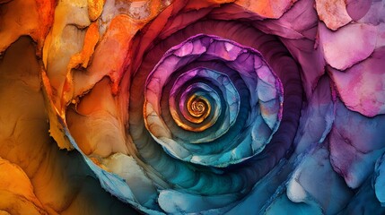 Poster - Vibrant spiral pattern design abstract art digital creation colorful environment artistic viewpoint