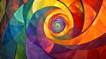 Poster - Vibrant spiral abstract art digital creation colorful swirl contemporary design artistic perspective visual concepts for impact