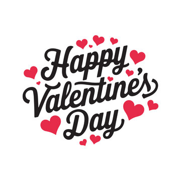 Happy Valentine's Day Vector Silhouette Typography Design.