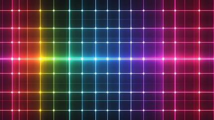 Poster - Vibrant light grid animation digital canvas visual art modern design abstract environment colorful perspective