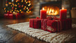© Siasart - Cozy Winter: Candles, Gifts, Fireplace, Festive Cheer