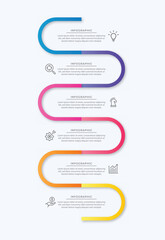 Poster - Vector infographic label design with circle infographic template design and 4-5-6 options or steps. Can be used for process diagram, presentations, workflow layout, banner, flow chart, info graph