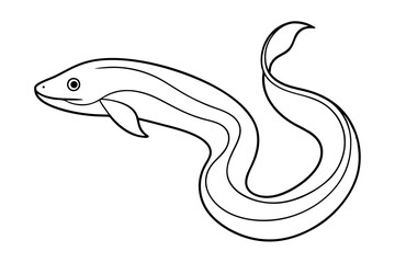 Simple and Stylish Line Art Eel Clean Vector Illustration