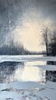 © Benjarin - A tranquil winter landscape with a reflective icy river.