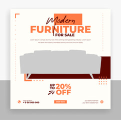 Wall Mural - modern furniture social media post banner template