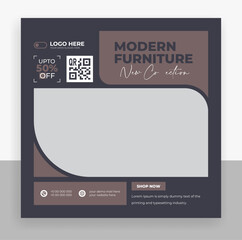Wall Mural - modern furniture social media post banner template