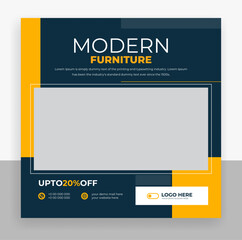 Modern furniture social media post banner template