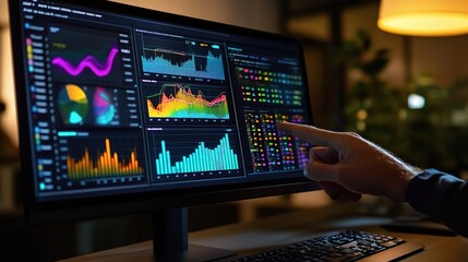 Poster - Data Analysis Interface with Colorful Graphs and Insights