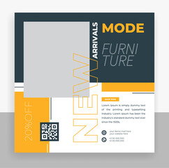 Wall Mural - modern furniture social media post banner template