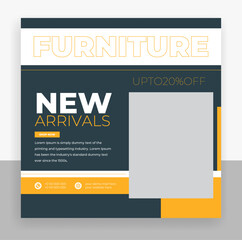Wall Mural - modern furniture social media post banner template