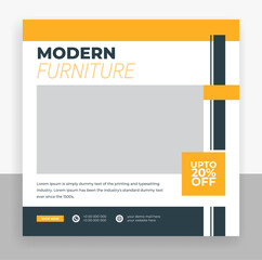 Wall Mural - modern furniture social media post banner template