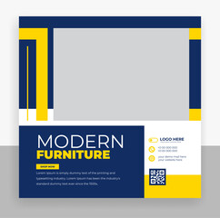 Wall Mural - modern furniture social media post banner template