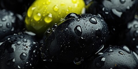 Poster - Close-up of black grapes