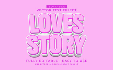 Poster - 3d editable love story text effect style typography