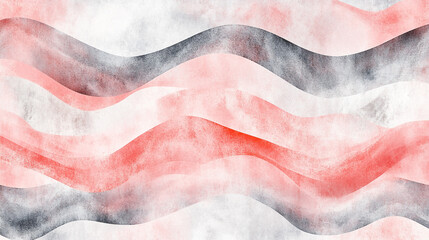 Poster - Abstract wavy pattern in soft hues of red, gray, and white for artistic design. 