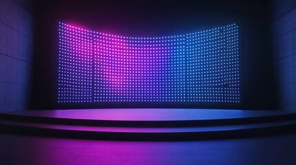 Poster - Abstract neon light display on stage.