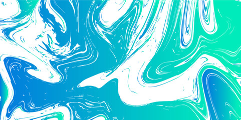 Poster - Abstract Blue ink Psychedelic background. Colorful spots on water surface. Liquify Swirl blue and white color art. Acrylic pours liquid marble surface with Luxury sky and watercolor fabric texture bac