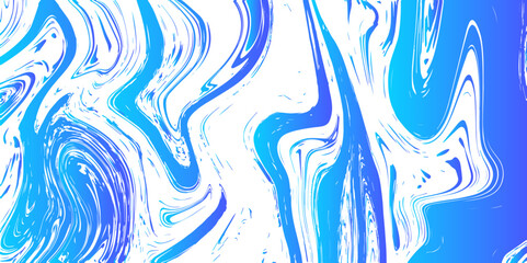 Fototapete - Abstract Blue ink Psychedelic background. Colorful spots on water surface. Liquify Swirl blue and white color art. Acrylic pours liquid marble surface with Luxury sky and watercolor fabric texture bac